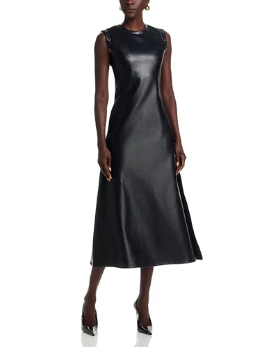 Area Stars Zera Faux Leather Dress In Black