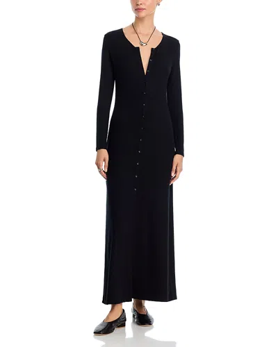 Leset Lauren Long Sleeve Cardigan Dress In Black