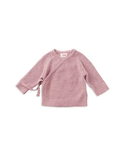 7am Enfant Girls' Fuzzy Wrap Top - Baby In Pink