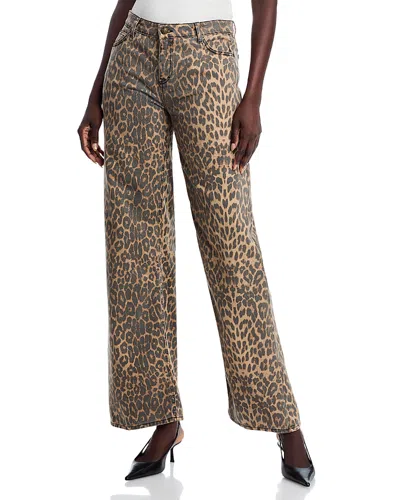 Kobi Halperin Joan Leopard Print Jeans In Natural Multi In Neutral