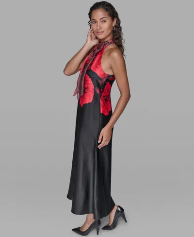 Karl Lagerfeld Women's Floral Print Dress In Black