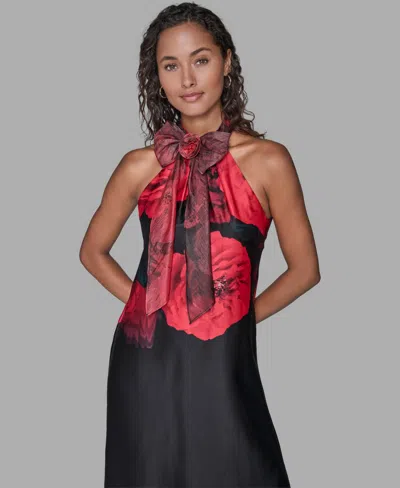 Karl Lagerfeld Women's Floral Print Dress In Black