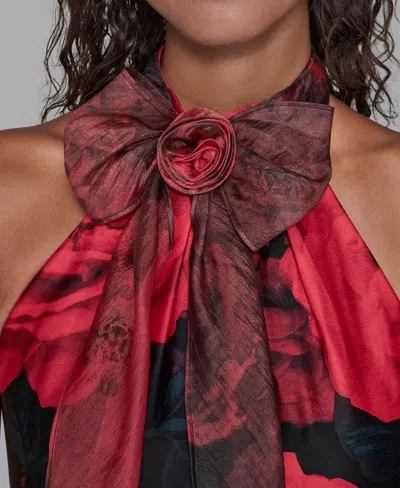 Karl Lagerfeld Women's Floral Print Dress In Black