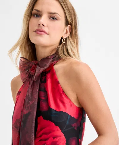 Karl Lagerfeld Women's Floral Print Dress In Black