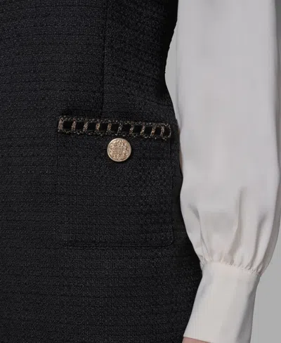 Karl Lagerfeld Women's Silky Crepe Contrast Bow A-line Dress In Black