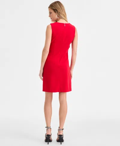 Karl Lagerfeld Contrast Bows Sheath Dress In Red