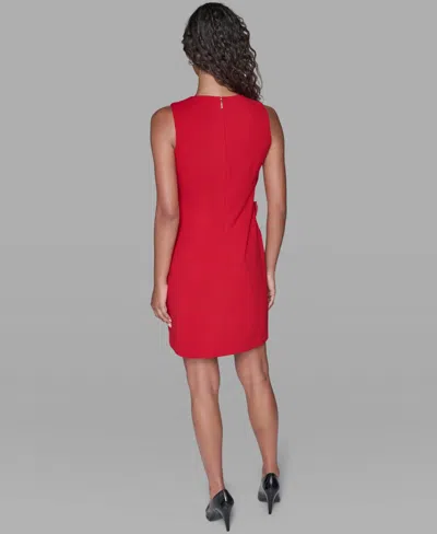 Karl Lagerfeld Contrast Bows Sheath Dress In Red