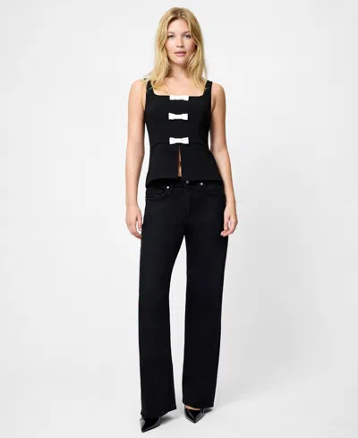 French Connection Azra Peplum Bow Top In Multi