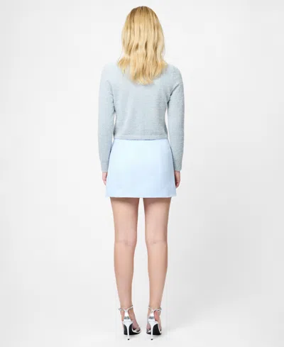 French Connection Textured Boiled Wool Mini Skirt In Blue