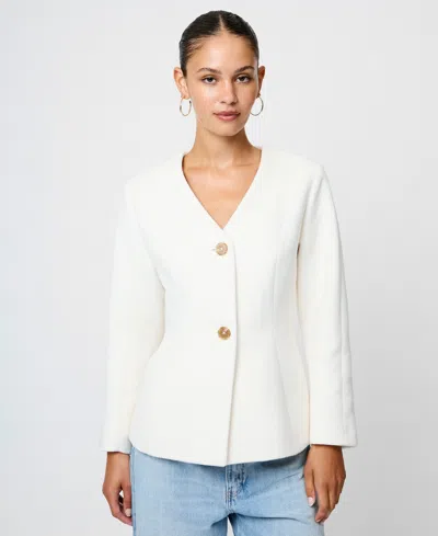 French Connection Boiled Wool Jacket In Gray