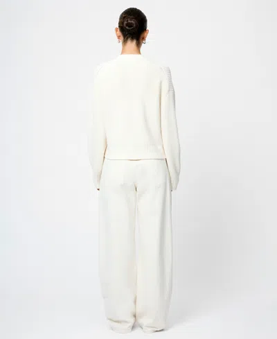 French Connection Embellished Baby Soft Knit Cardigan Sweater In White