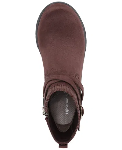 Lifestride Women's Gates Washable Zipper Short Booties In Brown