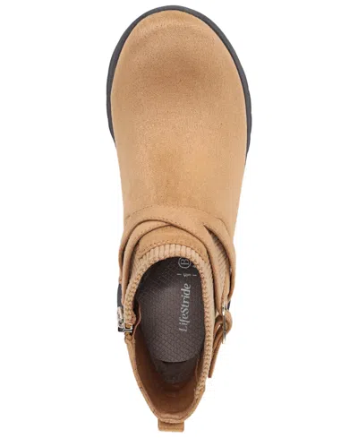 Lifestride Women's Gates Washable Zipper Short Booties In Brown