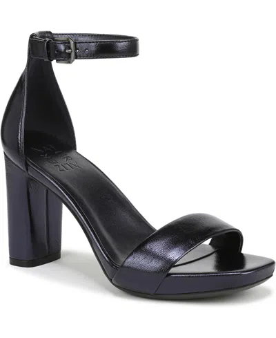 Naturalizer Joy Square Toe Ankle Strap Dress Sandals In Black
