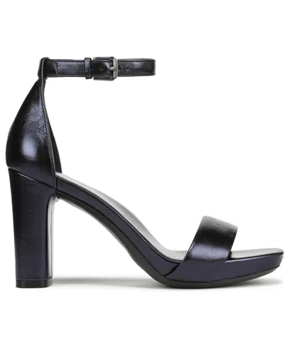 Naturalizer Joy Square Toe Ankle Strap Dress Sandals In Black