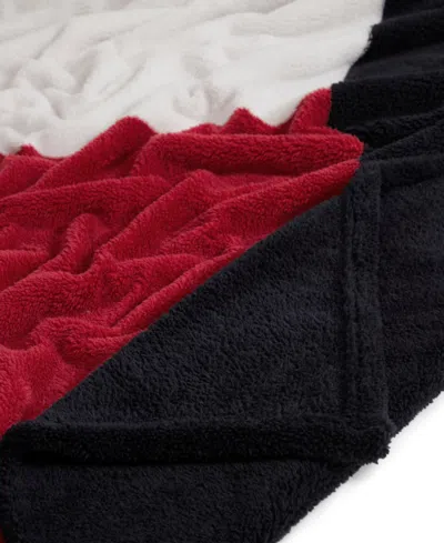Tommy Hilfiger Iconic Flag Sherpa Throw Blanket, 70" X 50" In Multi