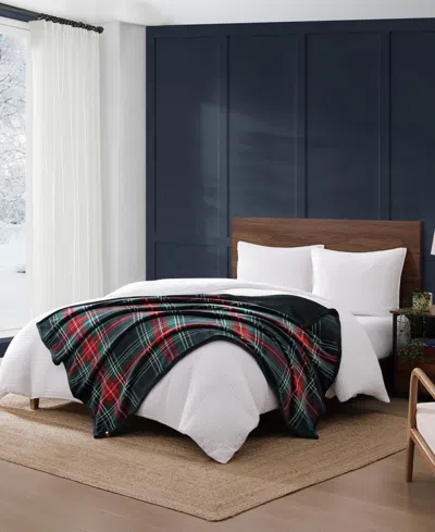 Tommy Hilfiger Printed Plush Plaid Throw Blanket, 70" X 50" In Multi