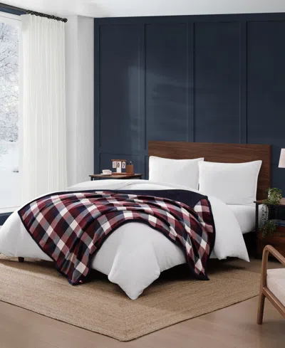 Tommy Hilfiger Printed Plush Plaid Throw Blanket, 70" X 50" In Multi