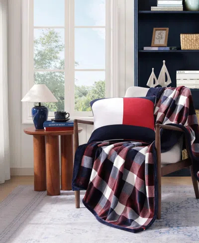 Tommy Hilfiger Printed Plush Plaid Throw Blanket, 70" X 50" In Multi