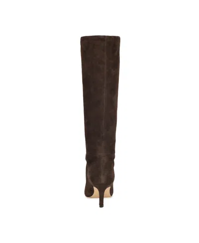 Nine West Women's Lorthey Wide Calf Tall Stiletto Dress Boots In Brown