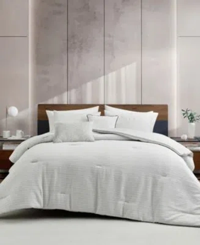 Kenneth Cole New York Embossed Waffle Comforter Set In White