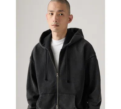 Levi's Grunge Wash Arcata Lined Full Zip Sweatshirt In Black