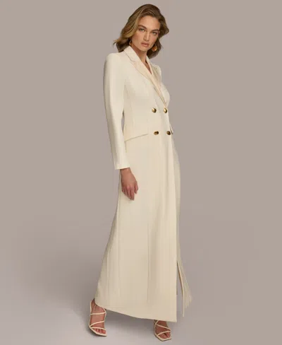 Donna Karan Crepe Coat Dress In Neutral