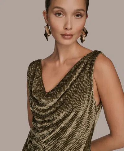 Donna Karan Women's Crinkle Asymmetric Midi Dress In Brown