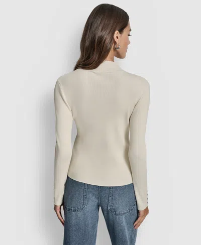 Dkny Jeans Women's Rib Long Sleeves Slim Fit Sweater In Yellow