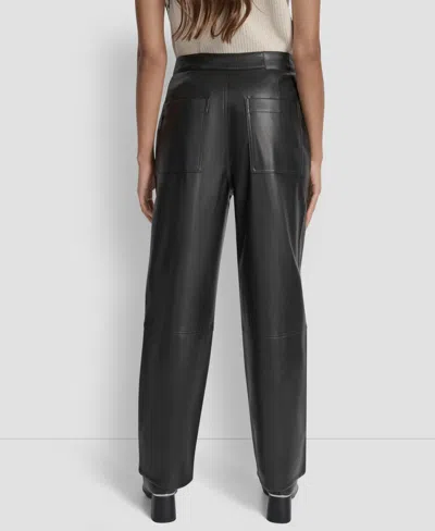 Dkny Jeans Faux Leather High Waist Pants In Black