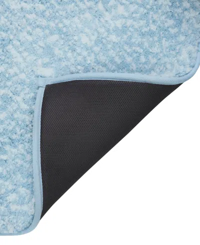Vcny Home Heathered Memory Foam Bath Rug, 20" X 32" In Blue