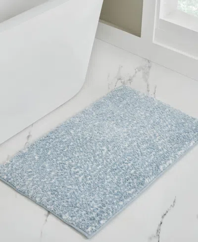 Vcny Home Heathered Memory Foam Bath Rug, 20" X 32" In Blue