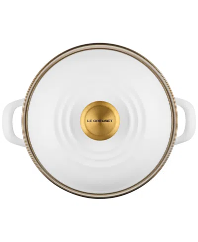 Le Creuset Enamel On Steel 3.8-quart Petite Stockpot With Gold Rim In White
