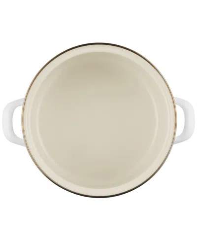 Le Creuset Enamel On Steel 3.8-quart Petite Stockpot With Gold Rim In White