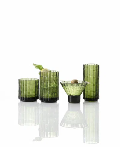 Fortessa Mahalo Iced Beverage Glasses, Set Of 4 In Green
