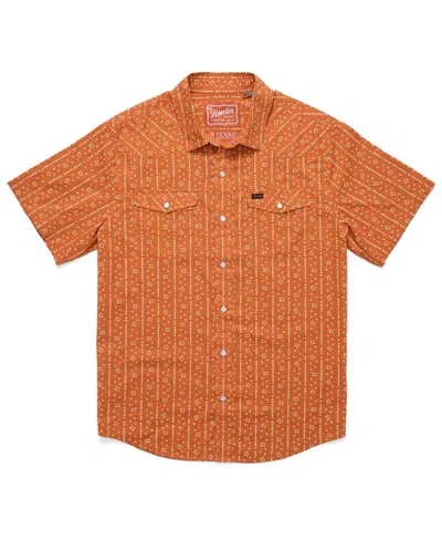 Howler Brothers Men's Texas Orange Texas Longhorns X  Texas Print Full-snap Shirt In Brown