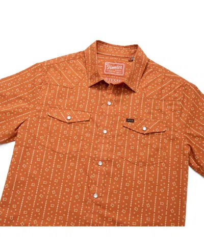 Howler Brothers Men's Texas Orange Texas Longhorns X  Texas Print Full-snap Shirt In Brown