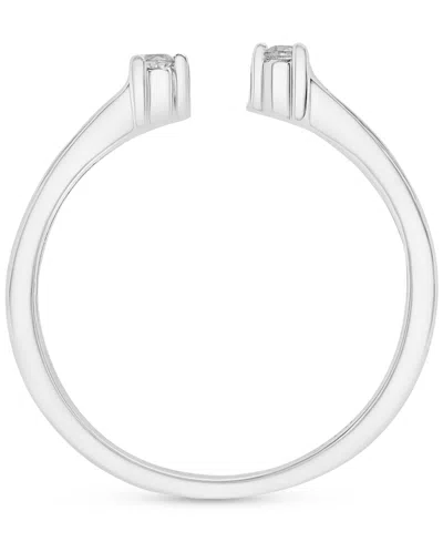 Wrapped Diamond Three Stone Cuff Ring (1/10 Ct. T.w.) In 10k Gold, Created For Macy's In Silver