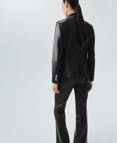 Mango Women's Leather Buttons Jacket In Black