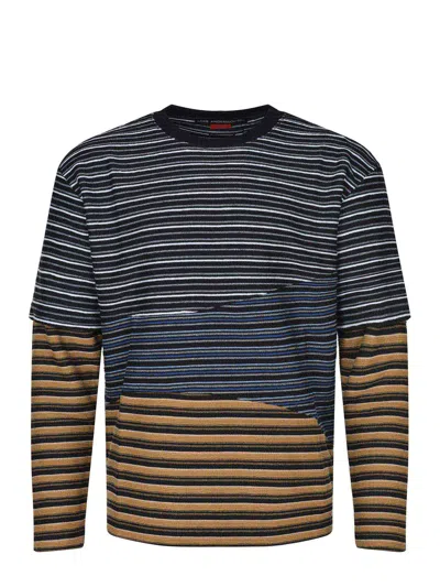 Andersson Bell Layered Striped Sweatshirt In Blue