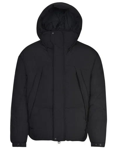 Jg1 Hooded Down Jacket Adjustable Cuffs In Black