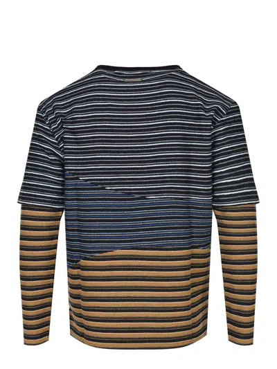 Andersson Bell Layered Striped Sweatshirt In Blue