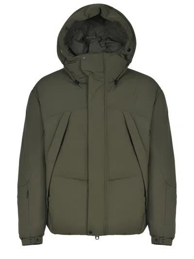Jg1 Yves Salomon Green Hooded Down Jacket In Green