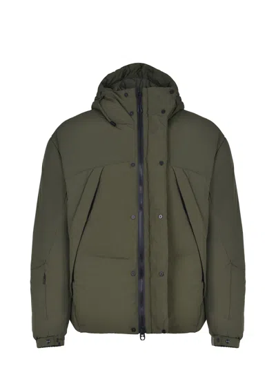 Jg1 Yves Salomon Green Hooded Down Jacket In Green
