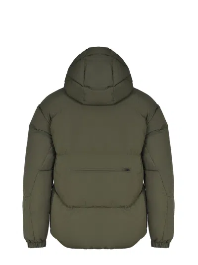 Jg1 Yves Salomon Green Hooded Down Jacket In Green