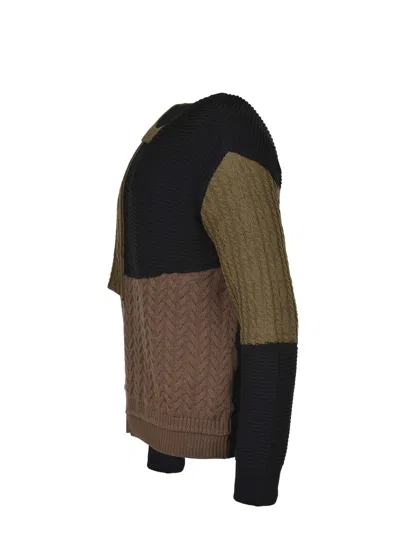 Andersson Bell Patchwork Asymmetric Jumper In Brown