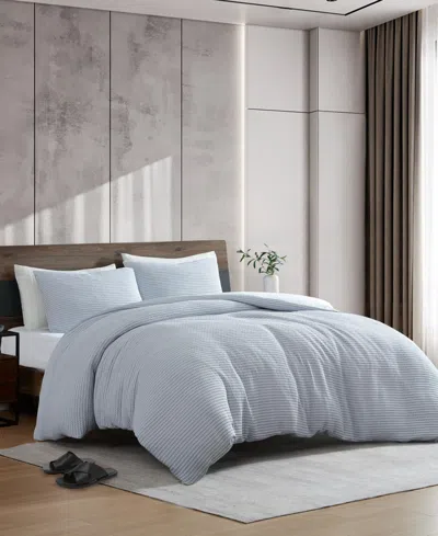 Kenneth Cole New York Solid Waffle 3-pc. Comforter Set, Full/queen In Blue