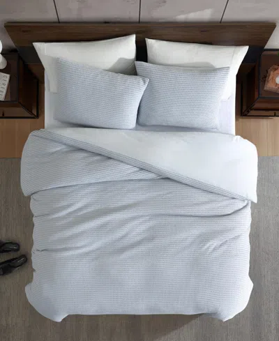 Kenneth Cole New York Solid Waffle 3-pc. Comforter Set, Full/queen In Blue