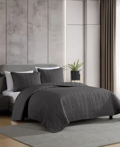 Kenneth Cole New York Solid Stonewashed 2-pc. Quilt Set, Twin In Gray