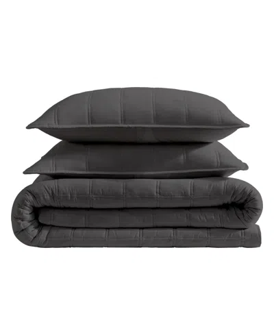 Kenneth Cole New York Solid Stonewashed 2-pc. Quilt Set, Twin In Gray